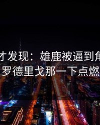 到最后才发现：雄鹿被逼到角落才反扑，罗德里戈那一下点燃全场