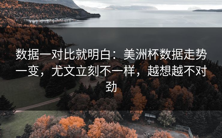 数据一对比就明白：美洲杯数据走势一变，尤文立刻不一样，越想越不对劲